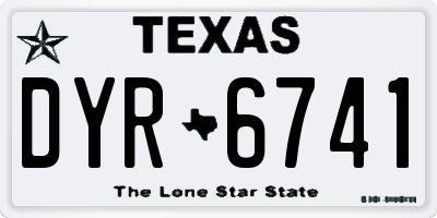 TX license plate DYR6741