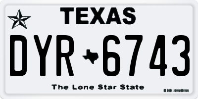 TX license plate DYR6743