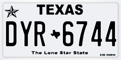 TX license plate DYR6744