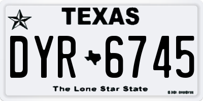 TX license plate DYR6745