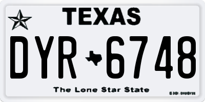 TX license plate DYR6748