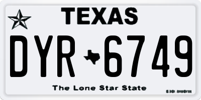 TX license plate DYR6749