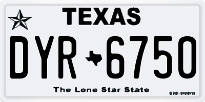 TX license plate DYR6750