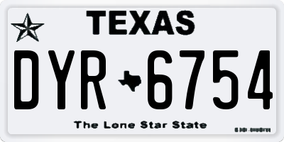TX license plate DYR6754