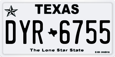 TX license plate DYR6755
