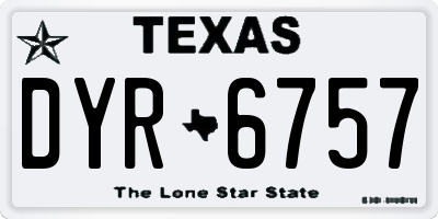 TX license plate DYR6757