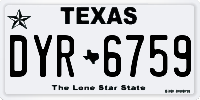 TX license plate DYR6759