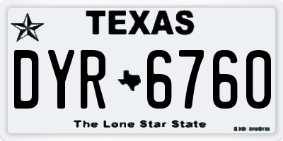 TX license plate DYR6760