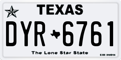 TX license plate DYR6761