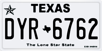 TX license plate DYR6762