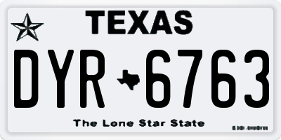 TX license plate DYR6763