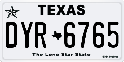 TX license plate DYR6765