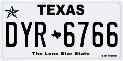 TX license plate DYR6766
