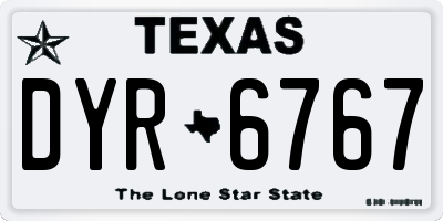 TX license plate DYR6767