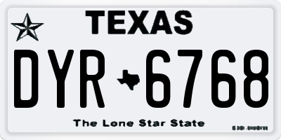 TX license plate DYR6768