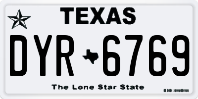 TX license plate DYR6769