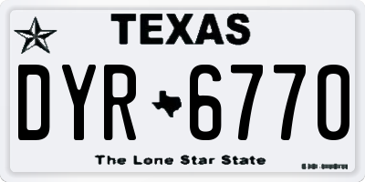 TX license plate DYR6770