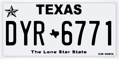 TX license plate DYR6771