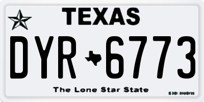 TX license plate DYR6773