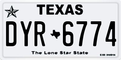 TX license plate DYR6774