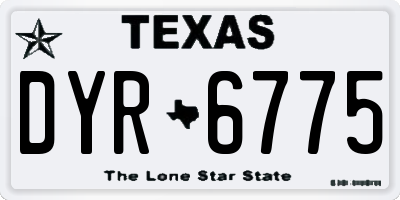 TX license plate DYR6775