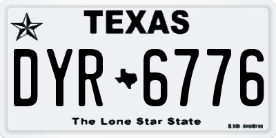 TX license plate DYR6776
