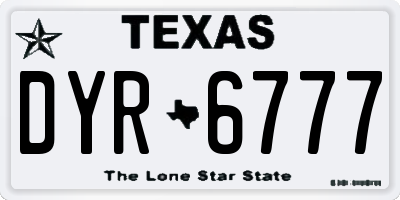 TX license plate DYR6777