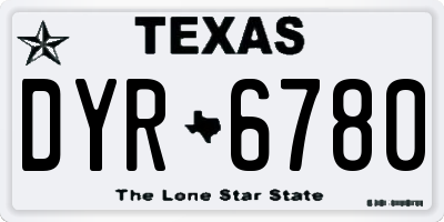 TX license plate DYR6780