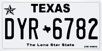 TX license plate DYR6782