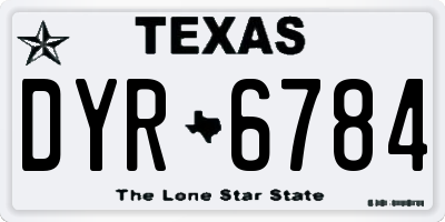 TX license plate DYR6784