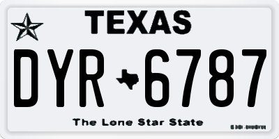 TX license plate DYR6787