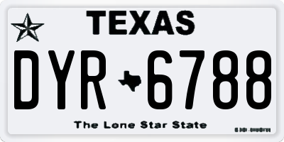 TX license plate DYR6788