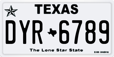 TX license plate DYR6789