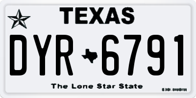 TX license plate DYR6791