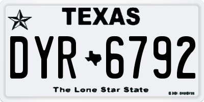 TX license plate DYR6792