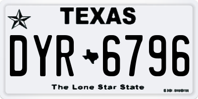 TX license plate DYR6796