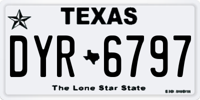 TX license plate DYR6797