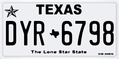 TX license plate DYR6798