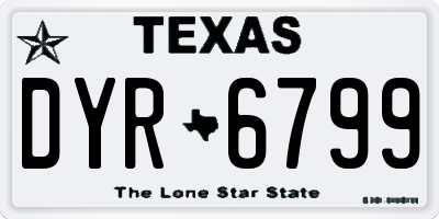 TX license plate DYR6799