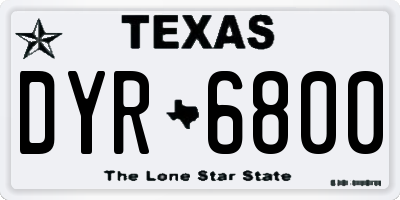 TX license plate DYR6800