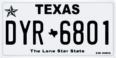 TX license plate DYR6801