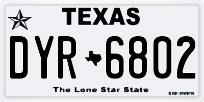TX license plate DYR6802