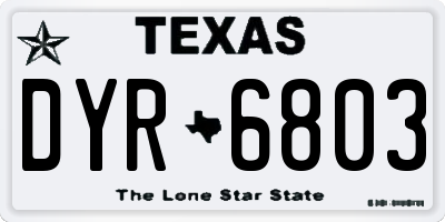 TX license plate DYR6803