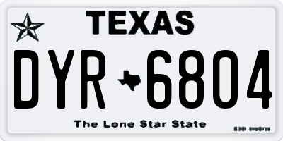 TX license plate DYR6804