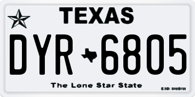 TX license plate DYR6805