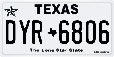 TX license plate DYR6806