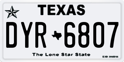TX license plate DYR6807
