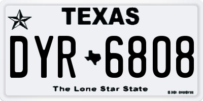 TX license plate DYR6808