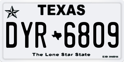 TX license plate DYR6809