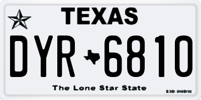 TX license plate DYR6810